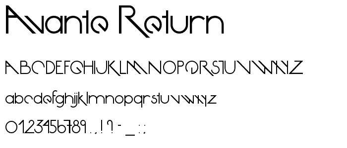 Avante Return font